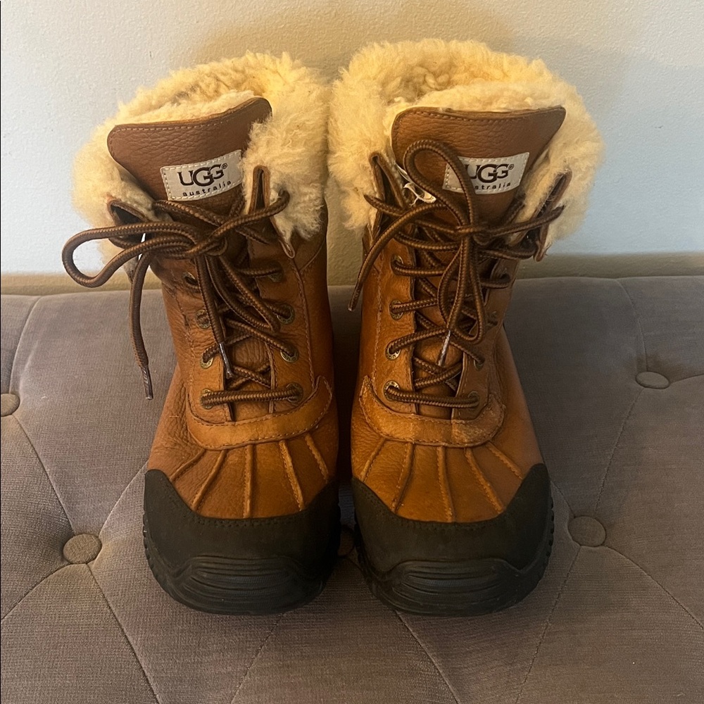 UGG Brown Leather Shearling Winter Boots